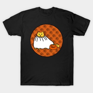 Halloween Horror Chonk Cat Orange Round T-Shirt